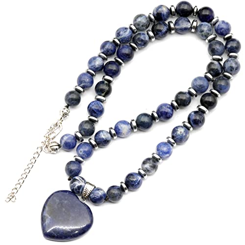 ElisaJewelryArt Genuine Sodalite Heart...