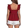 LYANER-Womens-Ruffle-Strap-Sleeveless-Square-Neck-Summer-Tank-Top-Peplum-Blouse LYANER Women's Ruffle Strap Sleeveless Square Neck Summer Tank Top Peplum Blouse Wine Red Small