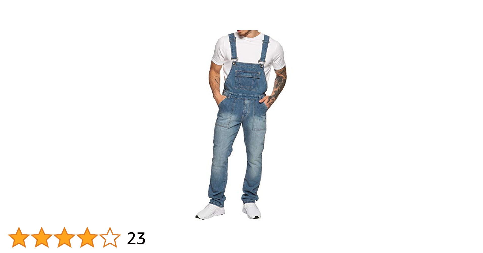 Amazon.com: Ze Enzo Mens Denim Blue Black Dungarees Work