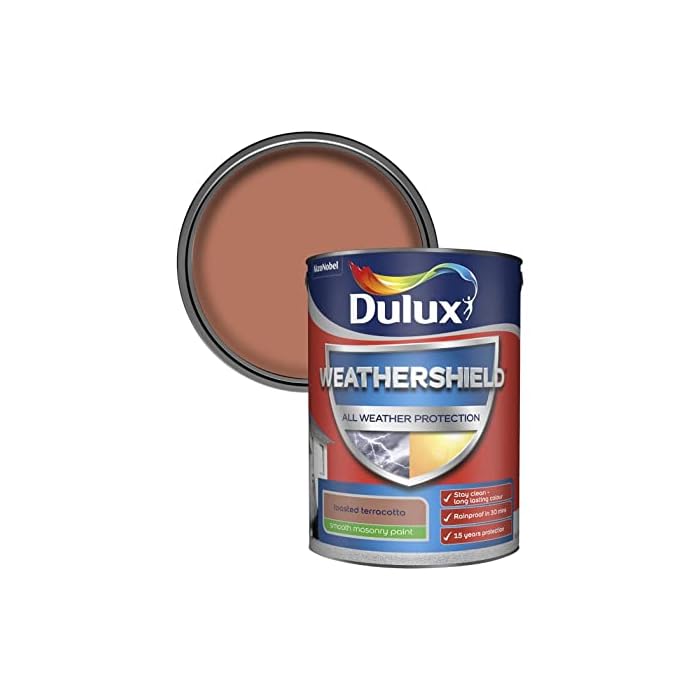 Buy Dulux Weathershield Smooth Masonry Paint Toasted Terracotta 5L
