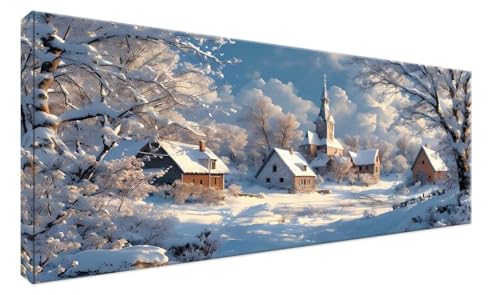 Peinture diamant 5D DIY arbre de neige complet | Broderie strass point de croix 140cm