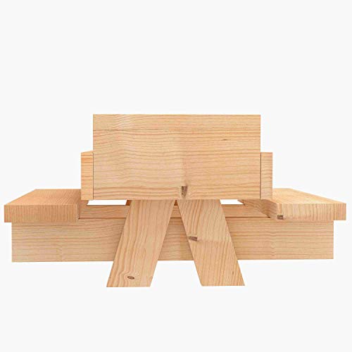 MARIGOLD Cedar Chipmunk Squirrel Feeder - Outdoor Squirrel Picnic Table Feeder with Apple or Corn Cob Holder, Squirrel Food Bench Feeding, Squirrel Munch Box Feeder Installed on Fence or Tree