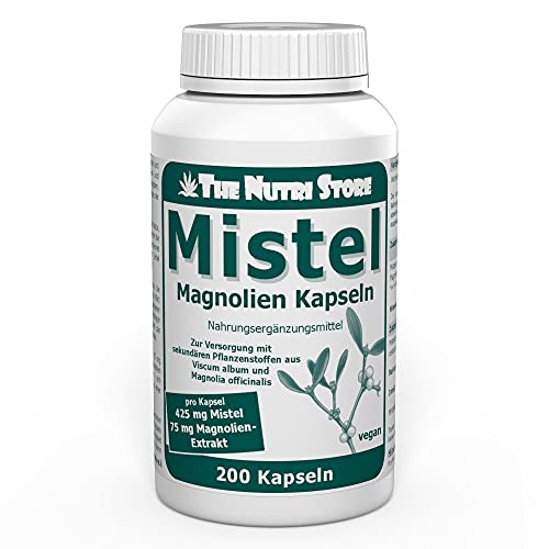Mistel 425 mg Magnolienextrakt vegane Kapseln 200 Stk. - Zur Versorgung mit sekundären Pflanzenstoffen aus Viscum album und Magnolia officinalis Cover