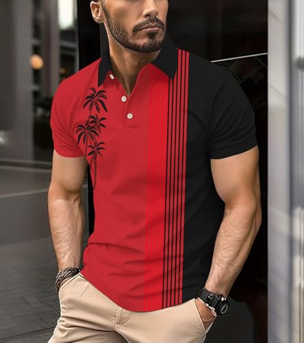Casual Golf Shirts for Men - Collared Dry Fit Mens Polo Shirts Short Sleeve Moisture Wicking Summer
