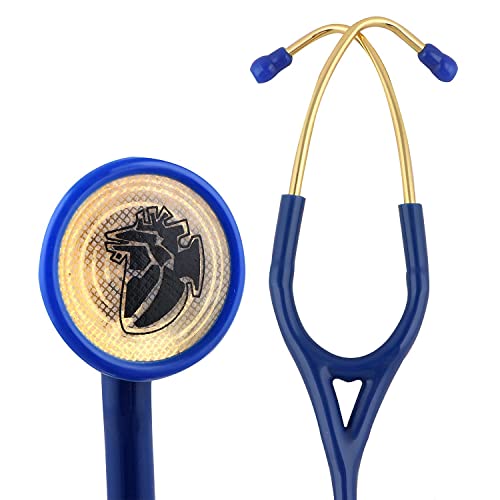 Image of Dr. Tech Cardiology Gold Black Stethoscope Heart Beat Monitoring Chest Piece Medical Instrument for Doctors, Nurses (Blue & Golden)