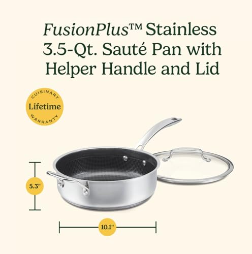 Cuisinart Saute Pan, PurelySear Hybrid, Stainless Steel, 3.5 Qt - image 6