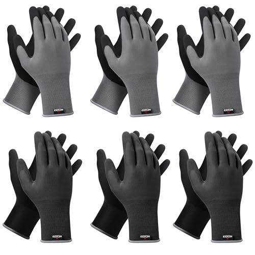 NoCry Gardening Gloves for Men with Strong Grip and Touchscreen Tips — Breathable Rubber Coated Garden Gloves with Superior Dexterity — Snug-Fitting Yard Gloves for Men or Lawn Gloves Men