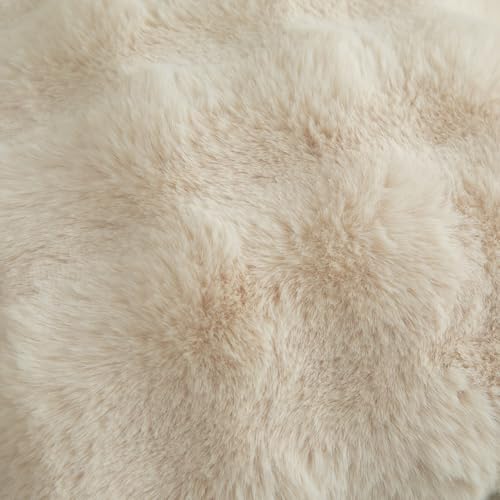 Image of MANDIOO Pack of 2 Thick Plush Wool Decorative Throw Pillow Covers Super Soft Wave Bubble Fur Velvet Cushion Covers Pillow Shams for Couch Bed Living Room 16x16 Inch Beige