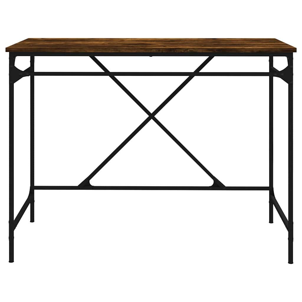 Scrivania in rovere affumicato, 100 x 50 x 75 cm, struttura stabile, grande postazione di lavoro per ufficio, casa, gaming, laptop, PC, ergonomica, salvaspazio