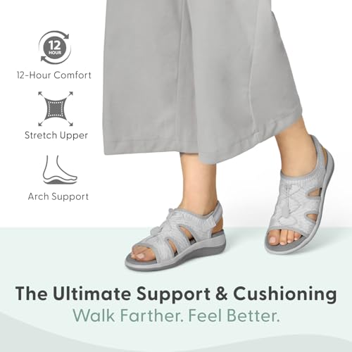 Image of Orthofeet Maui Orthopedic Women Walking Sandal | Adjustable, Stretchable, Breathable with Anatomical Arch Support, Ergonomic Cushioning, Wide Toe Box for Casual Outings