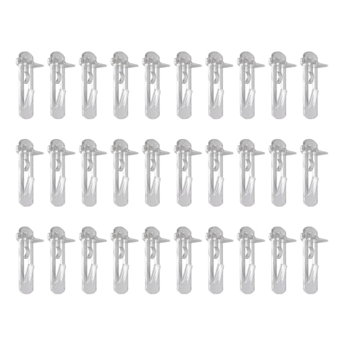 Set mit 30 leichten und stabilen Klammern für Regalstützen, durchsichtigen Kunststoff Sicherungsstiftklammern, einfache Installationsstifte