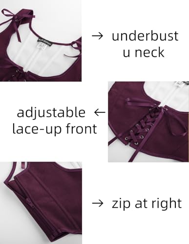 Image of Scarlet Darkness Women's Underbust Corset Top Renaissance Medieval Lace-up Boned Fairycore Pirate Corsets