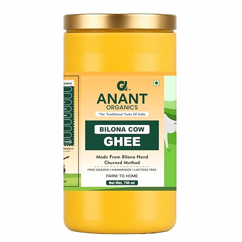 Image of Anant Organics Bilona Cow Hand Churned Vedic Method A2 Cow Milk Ghee Glass Bottle 750ml