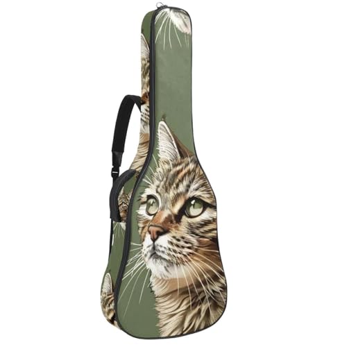 Housse guitare acoustique 109 cm chat sauvage imperméable
