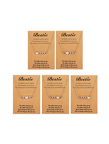 Friendship Necklace for 2 3 4 5 Friend BFF Necklace for Women Long Distance Matching Jewelry Bestie...