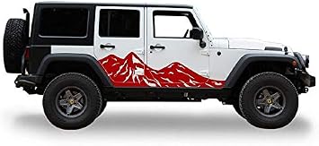 Side Mountains Decal Sticker Vinyl Compatible with Jeep Wrangler