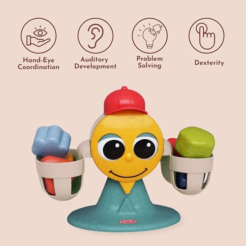 Image of Tolo My First Scales | Interactive Balancing Toy for Babies 12+ Months | 6 colorful shapes, rattle sounds, baby toys, cause & effect, learning, 1 year, reasoning skills play, hand-eye coordination