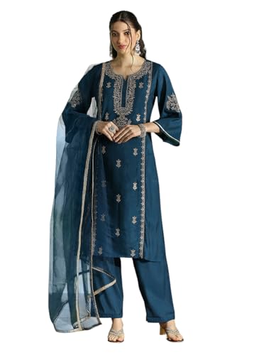 Image of Globus Women Kurta Set (GS578843 Maroon S)