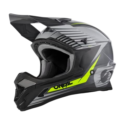 Casco de Motocross O'Neal MX Enduro 1SRS Stream Gris Amarillo Neón Cover