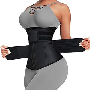 Waist Trainer for Women Plus Size Two Belts Neoprene Workout Corset Waist Cincher Trimmer with Zipper