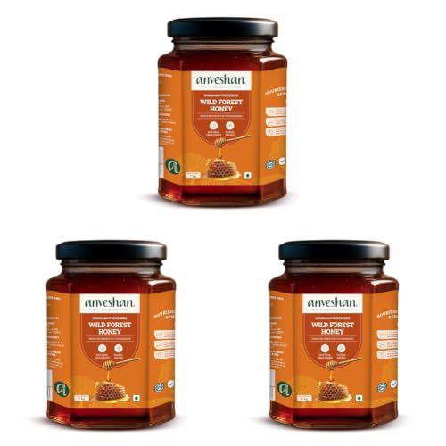 Image of Anveshan Wild Forest Honey 1Kg | Raw & Minimally Processed | Immunity Booster | 100% Pure Natural Honey | No Added Sugar | Forest Harvested | Glass Jar | Lab Certified (Pack of 3)
