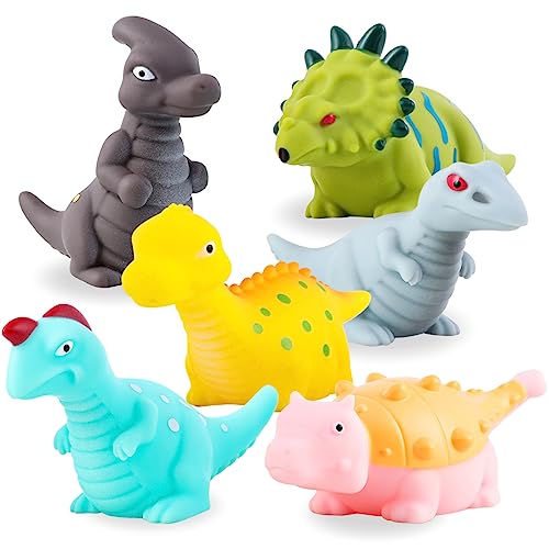 Image of XY-WQ Bath Toys No Hole, for Infants 6-12& Toddlers 1-3, No Hole Bathtub Toys (Dinosaur Ⅱ, 6 Pcs with Mesh Bag)