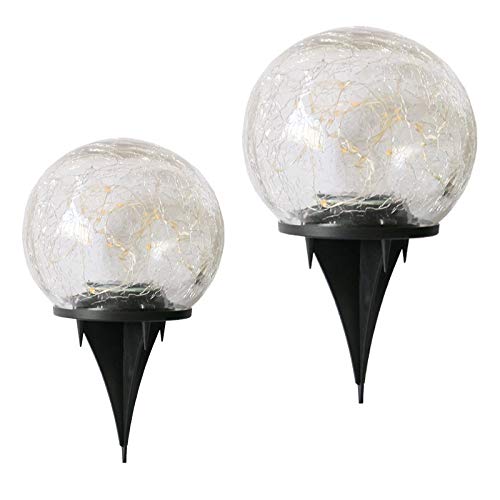 KANBUN ADITAM Lampada Solare da Giardino per Esterni Palla di Vetro Solare Luce Sepolta LED Luce Scoppiettante Giardino Esterno Prato Corridoio Palla da Prato Palla di Vetro Luce Solare Decorativa da