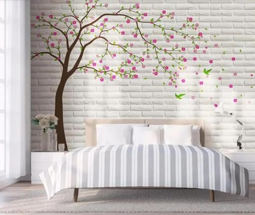 Papier peint mural 3d fleurs pour masquer et sublimer un mur abîmé - 3