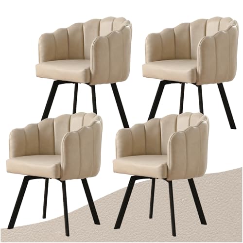 SDXYSTCE Lot de 4 Chaises Pivotantes de Salle a Manger - Simili Cuir Moderne Cuisine Chaise...