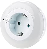 Luz nocturna con enchufe en forma de bucle • 3 modos de funcionamiento:Luz automática mediante sensor crepuscular, Luz fija o apagada • Fuente de alimentación: 230 V