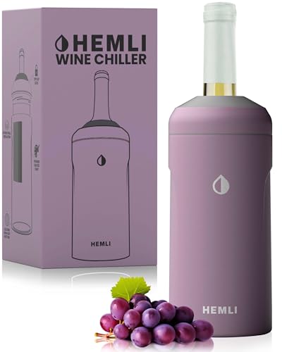 HEMLI Wine Bottle Chiller Insulator Sleeve, Keeps Wine and Champagne Cold for 12 Hours, Vacuum...