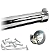 Desunia 72" Heavy Duty Round Closet Rod w/Matching Support Flanges - 1 5/16" Diameter - Polished Chrome Clothes Pole - 1 Rod