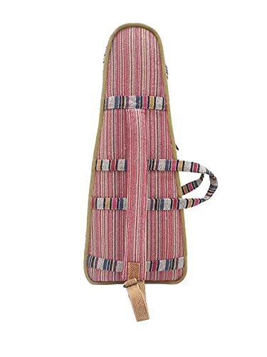 Image of The House of tara Modern Ukulele Bag | Ethnic Handloom Fabric Bag for Concerts | Multicolor | with External Zipper Pocket | Waterproof Padded Case | for Men and Women | Multicolor6