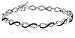 10k White Gold Black and White Diamond Infinity Bracelet (1 1/2 cttw), 7"