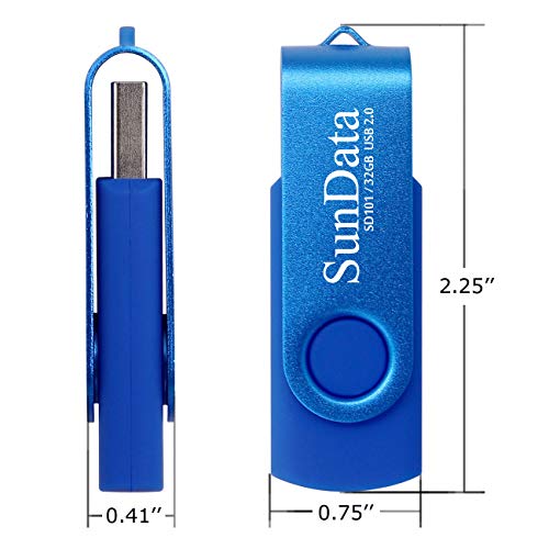 SunData 4 Stück 32GB USB-Sticks USB 2.0 Speicherstick Thumb Drives Memory Sticks Rotate Metall (4 Mischfarben: Blau… – Bild 8