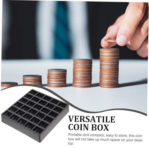 Caja de almacenamiento para monedas negra, 2 piezas miniatura 5