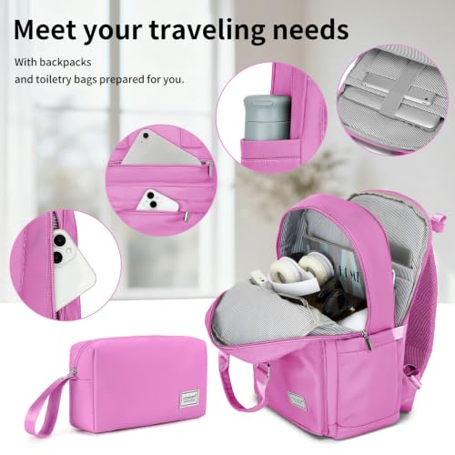 Image of LARVENDER Luggage Sets 3 Piece Set Suitcase Hardshell Expandable Carry On | ABS+PC, Suitcase Set for Women, Spinner Wheels, Durability, Lightweight, Telescopic Handle, Family Travel Luggage Set