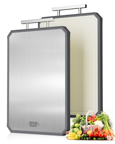 SNOWCLAD Stainless Steel Cutting Board,Double...