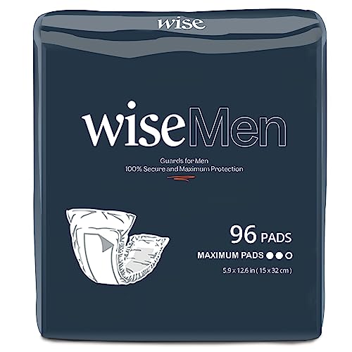 Wisemen Incontinence Guard & Bladder Control Pads For Men, Maximum Absorbency, 96 Counts (2 Pack Of 48, Individually Wrapped) #TOP7