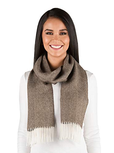 Inca Fashions - Herringbone Alpaca Scarf - 100% Baby Alpaca (Chestnut Herringbone)3