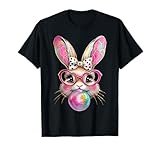 Happy Easter Bunny Coquette Bow Brushstroke Easter Girl Kids T-Shirt
