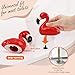 Flamingo Toilet Bolt Covers Decorative - 2PCs Cute Ceramic Toilet Bolt Caps for Bottom of Toilet, Red Bathroom Christmas Decor Screw Covers, Flamingo-Gifts for Women