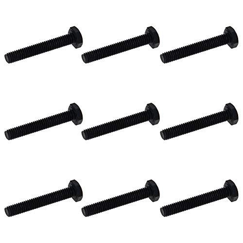 Image of Aicosineg M4 x 25mm Carbon Steel Grade 8.8 External Hex Head Screw Bolts Metric Thread Hexagon Bolts Fastener, 28 x 7 x 7mm (Lx W x H) for Hardware Furniture Machinery Black 50pcs