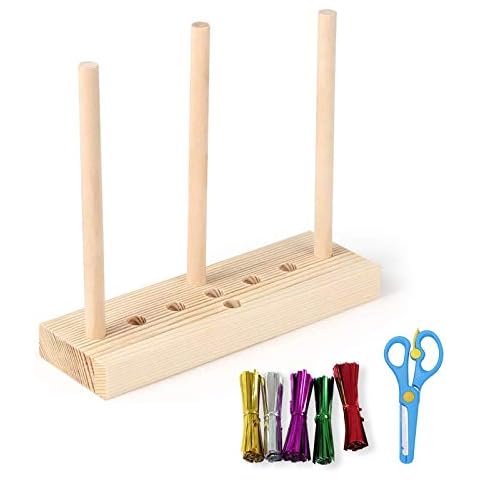 Bow Maker, DIY Bow Making Kit Wooden Bow Ribbon Maker with 100pcs Twist Ties and Scissors for Making Bows, Ribbon Crafts, Party Decorations, Hair Bows, Corsages, Holiday Wreaths Cover