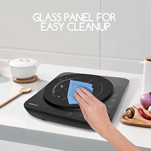 Aigostar Portable Induction Cooktop, Induction Burner With 8 Level Temp ​Setting Between 140°F-460°F, Timer, Electric Countertop Burner With Led Display, Child Safety Lock, Auto-Shut-Off #TOP4