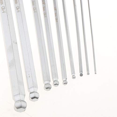 kowaku 9 PCS Conjunto de Chaves Allen Longas com Ponta Esférica Chaves Hexagonais Métricas T10-T50 1