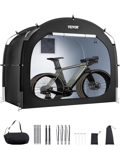 VEVOR Bike Storage Tent, 4-5 Bikes, Outdoor Spacious, Waterproof, Easy-to-Install, Fiberglass Frame, Dual Zippers, Fit for Bicycle