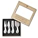 Jetty Home 4 Piece Cheese Knives with Engraved Labels Gift Set, Stainless Steel