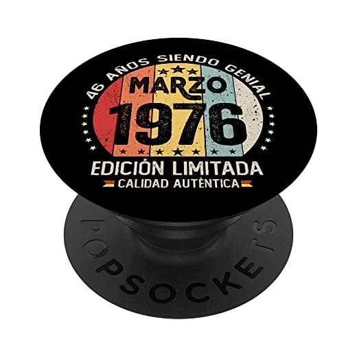 Regalo 46 años Cumpleaños Hombre Mujer - Marzo 1976 PopSockets PopGrip Intercambiable