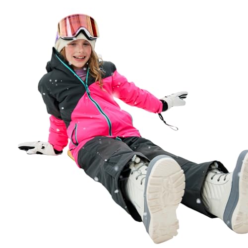 SMONTY Kids Snowsuit for Girls Winter Ski Jacket & Pants Set Hooded Set Windproof Waterproof Warm - Image 5